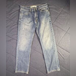 Harley Davidson Genuine Motor Clothes Jeans Mens 34x34 Blue Distressed Denim